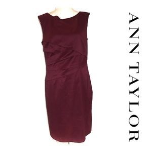 Ann Taylor Wine Sleeveless Sheath Dress